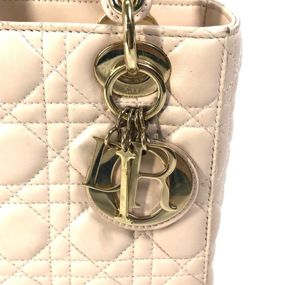 Christian Dior Pink Beige Leather Handbag Shoulder Bag