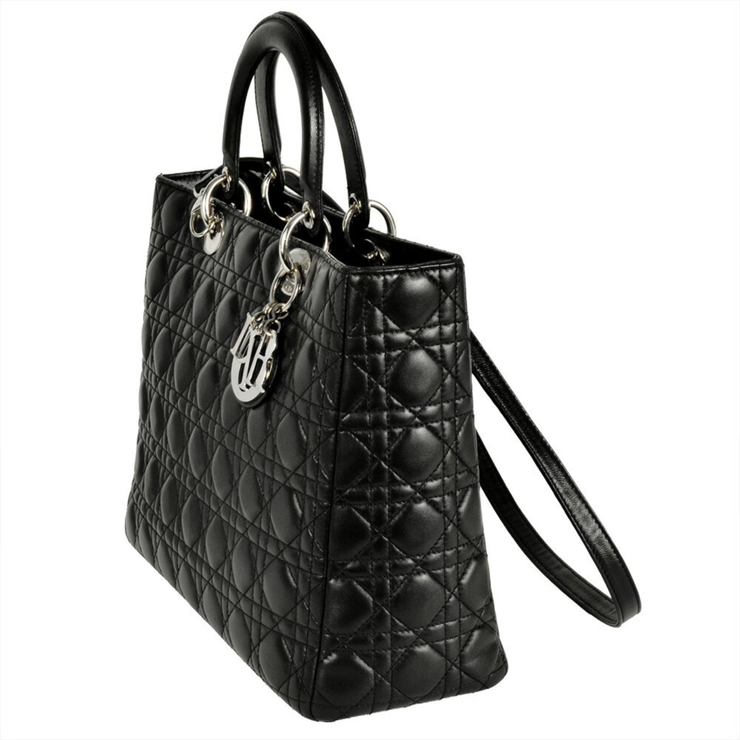 Christian Dior Lady Dior Black Leather Handbag Style 2