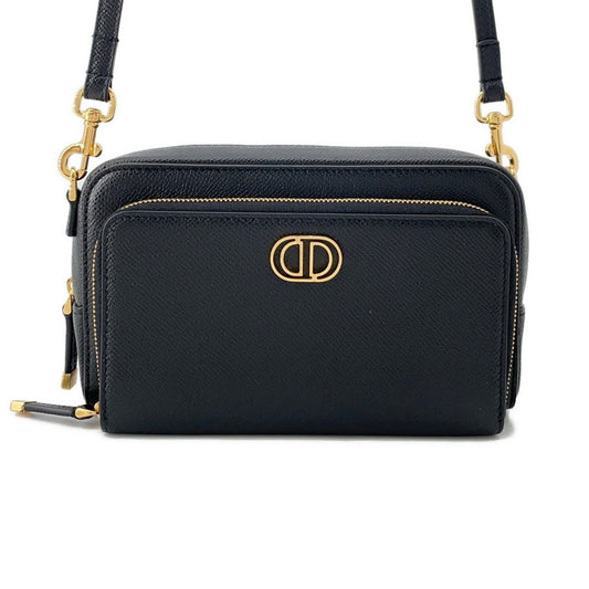 Christian Dior Black Leather Shoulder Bag Style 25
