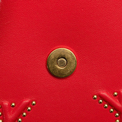 Christian Dior Gold Red Color Leather Shoulder Bag