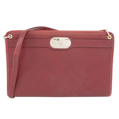 Christian Dior Bordeaux Leather Shoulder Bag Leather