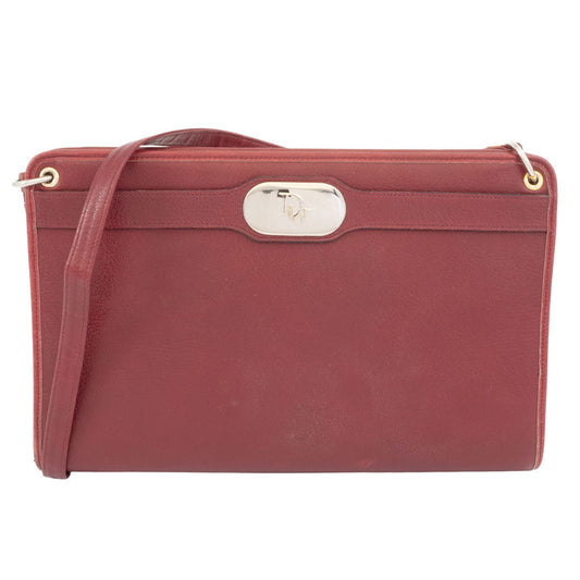 Christian Dior Bordeaux Leather Shoulder Bag Leather