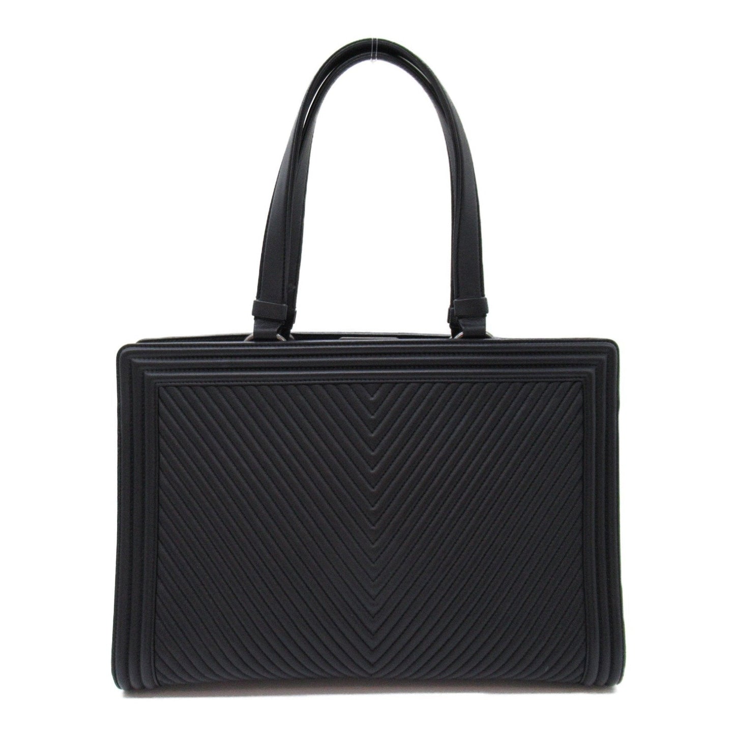 Chanel Boy Chanel V-stitch Tote Bag Black Lambskin (sheep leather)