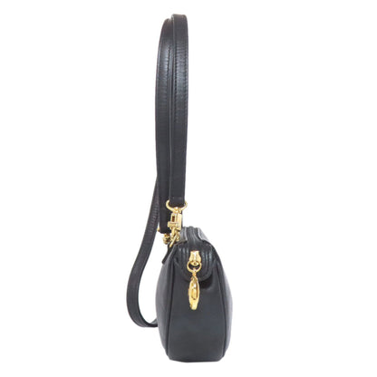 Christian Dior Black Leather Shoulder Bag Style 4