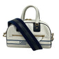 Christian Dior Navy White Leather Handbag Leather