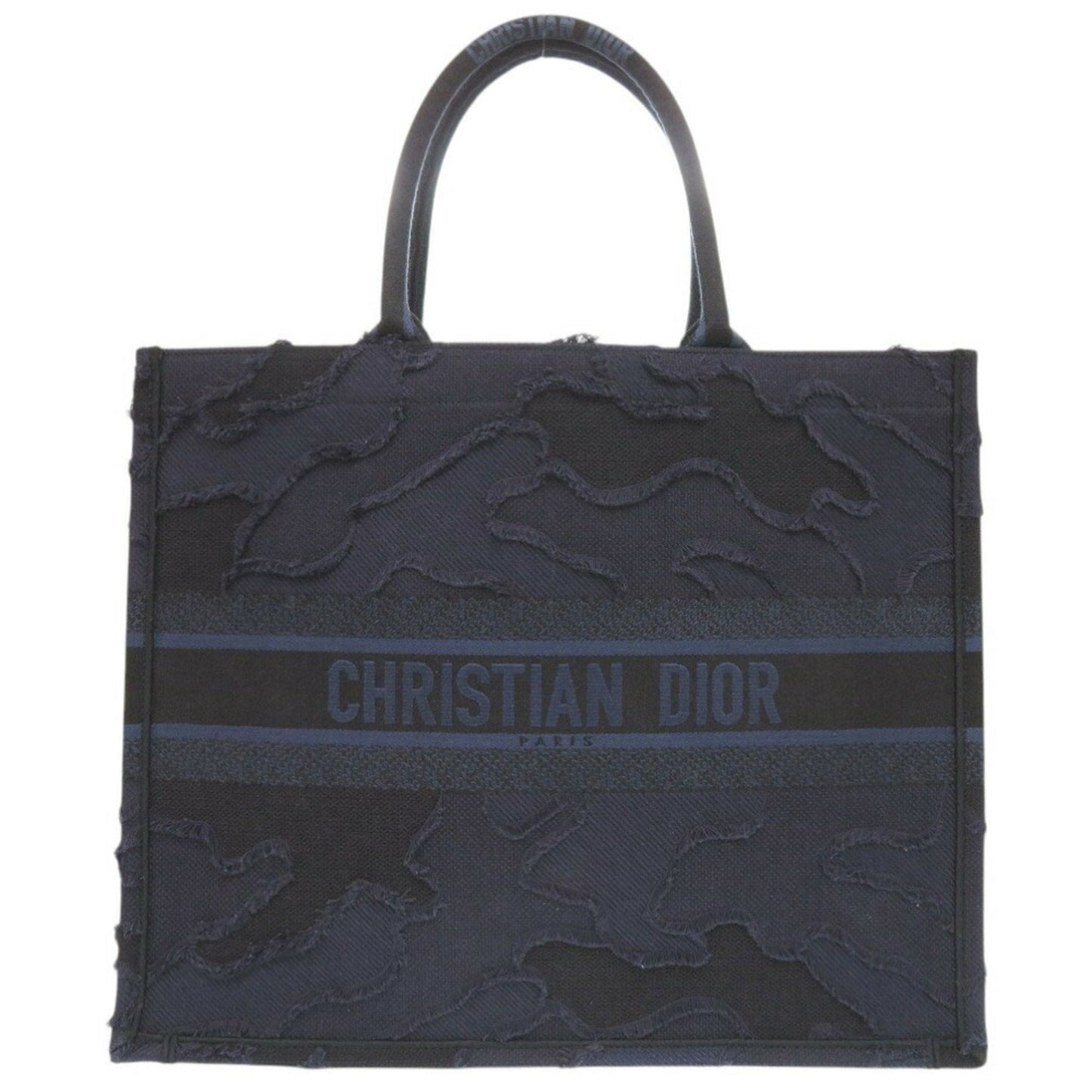 Christian Dior Navy Canvas Tote Bag