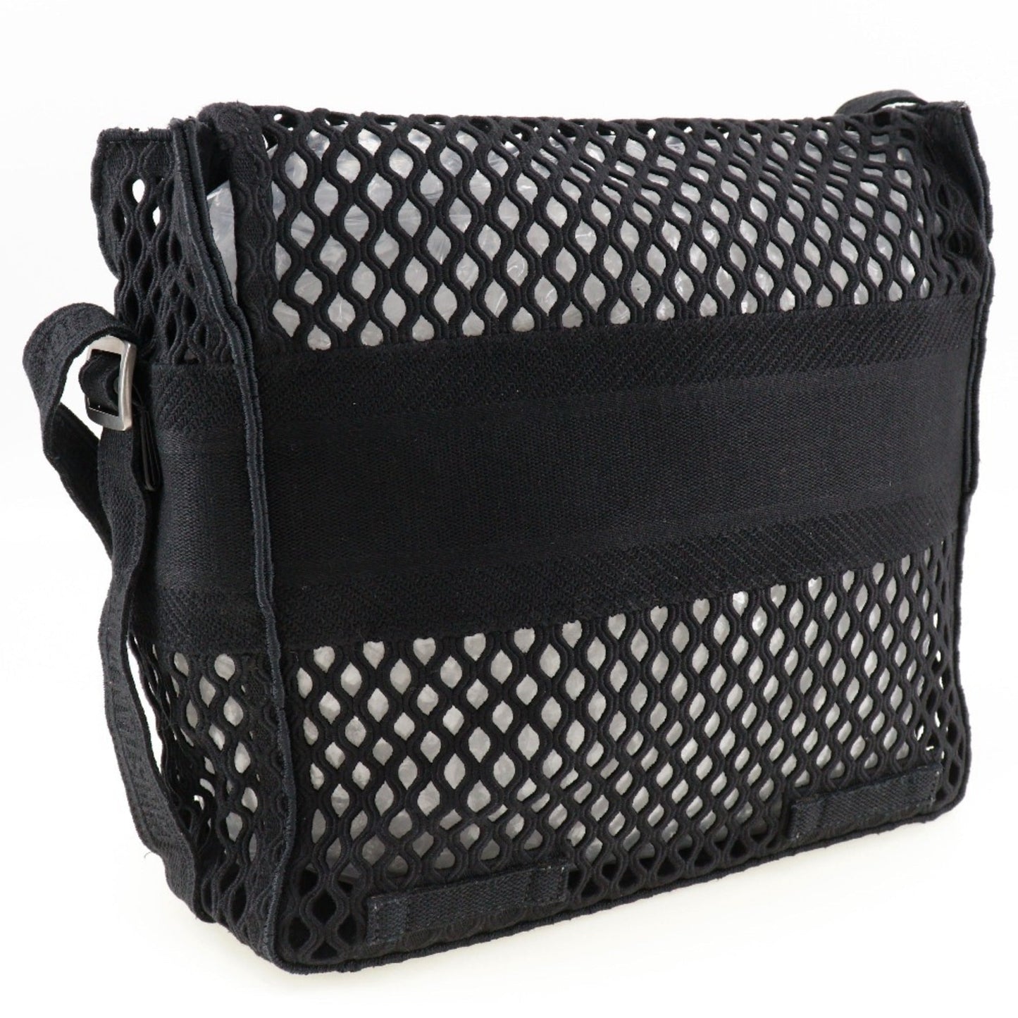 Christian Dior Black Mesh Messenger Bag Shoulder Bag
