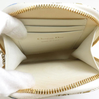 Christian Dior Ivory Multi-Color Leather Pouch