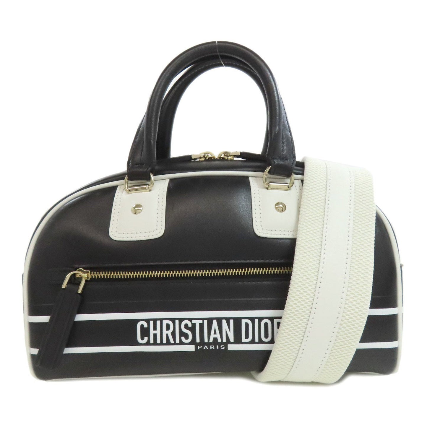 Christian Dior Black White Leather Handbag Style 3