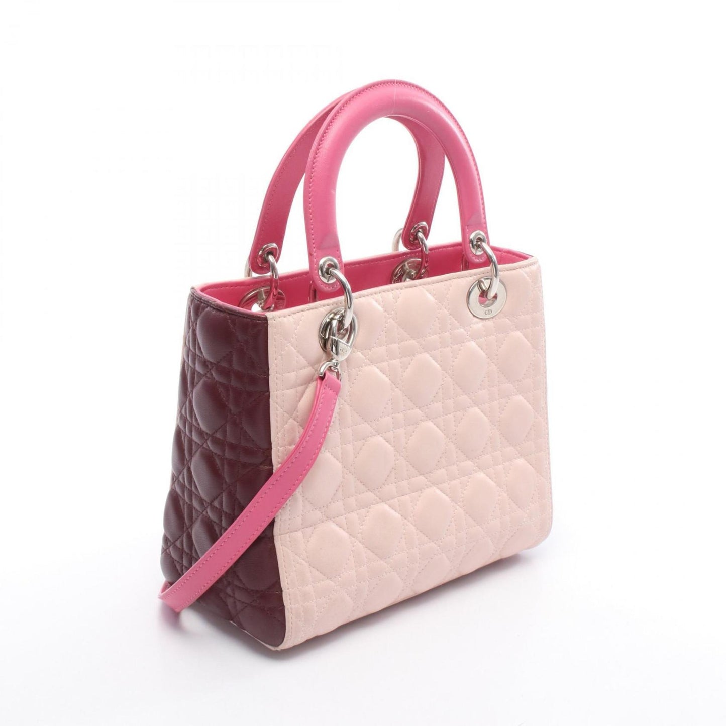 Christian Dior Bordeaux Pink Leather Handbag