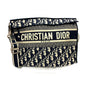 Christian Dior Navy Jacquard Shoulder Bag