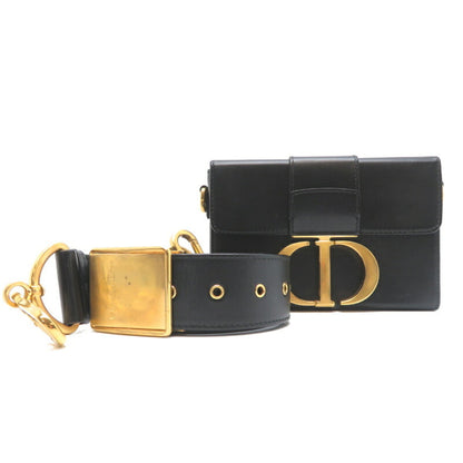 Christian Dior Black Leather Shoulder Bag Style 36