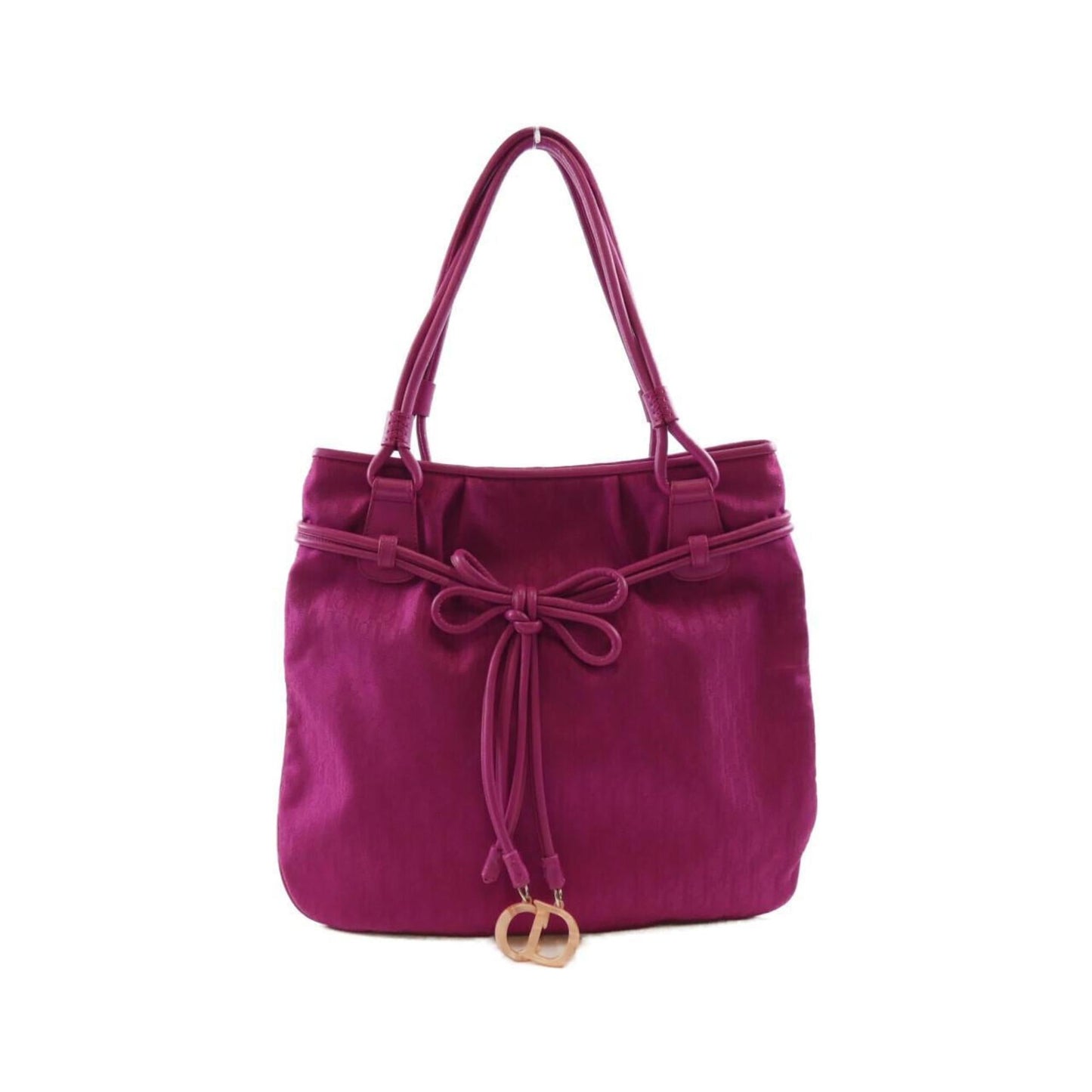 Christian Dior Silver Nylon Canvas Handbag