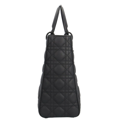 Christian Dior Lady Dior Black Leather Shoulder Bag Leather