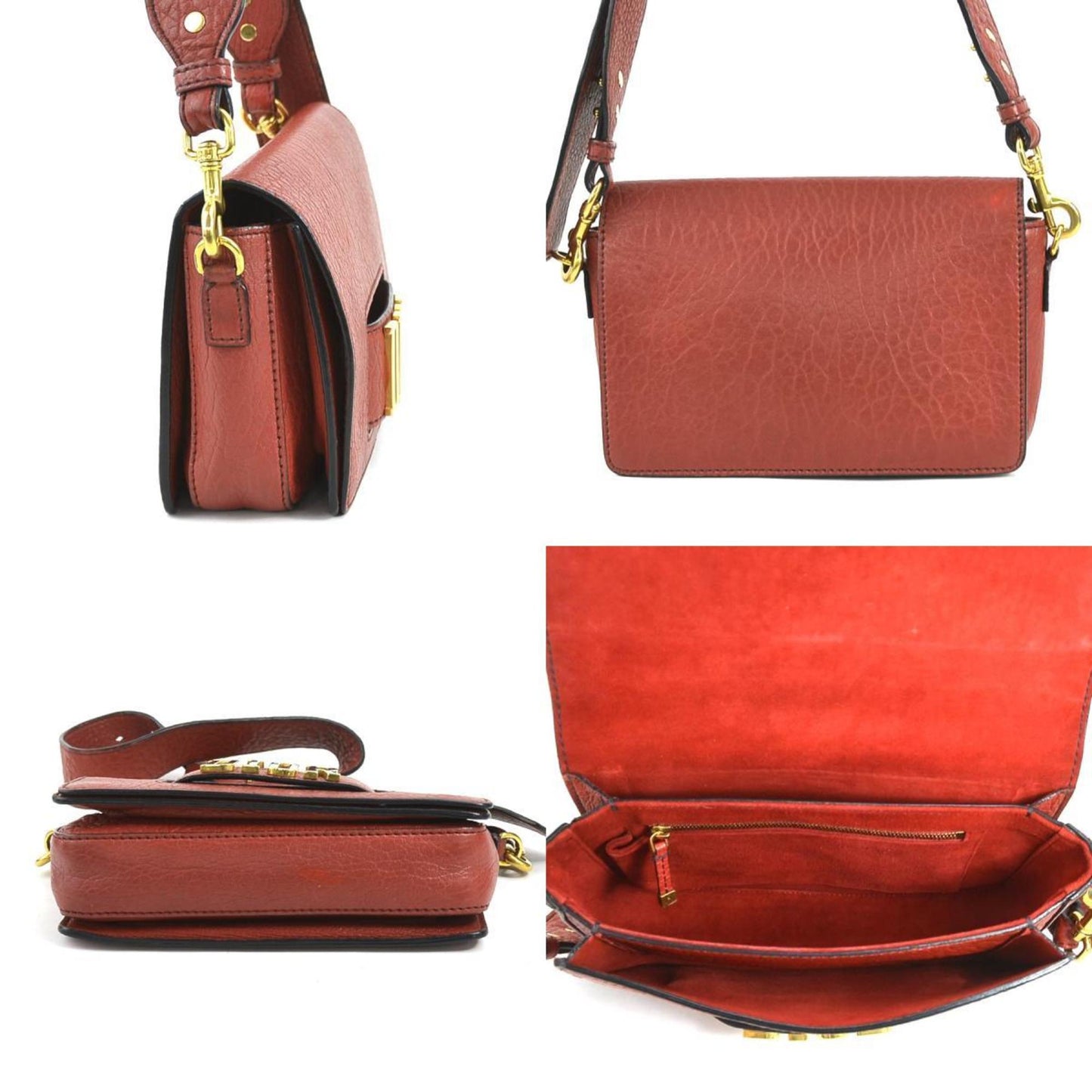 Christian Dior Red Color Leather Shoulder Bag Style 6