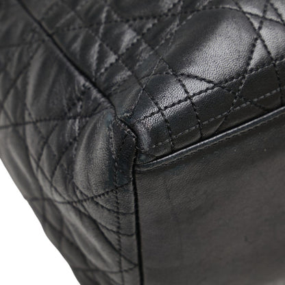 Christian Dior Lady Dior Black Leather Handbag Leather