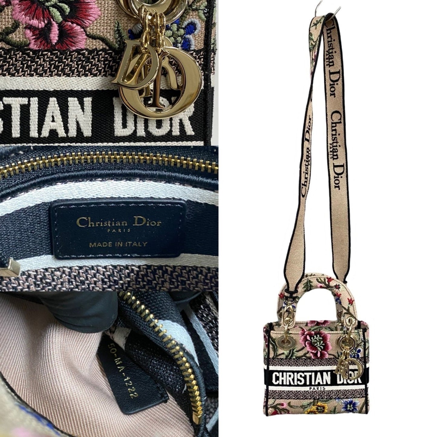 Christian Dior Beige Canvas Shoulder Bag