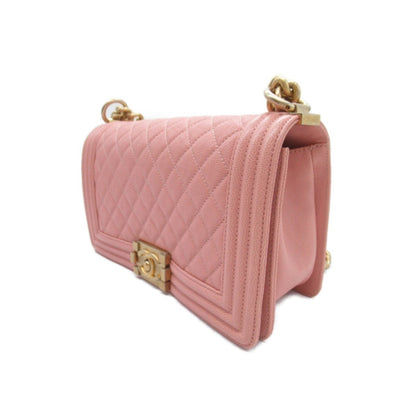 Chanel Boy Chanel Chain Shoulder Bag Caviar Skin (Grained Calf) Women's Pink