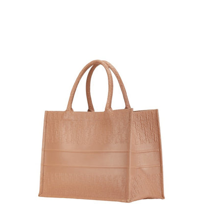 Christian Dior Pink Beige Leather Handbag Tote Bag