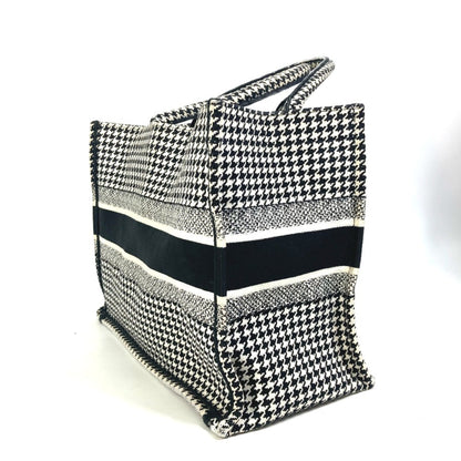 Christian Dior Black White Canvas Shoulder Bag Tote Bag Canvas