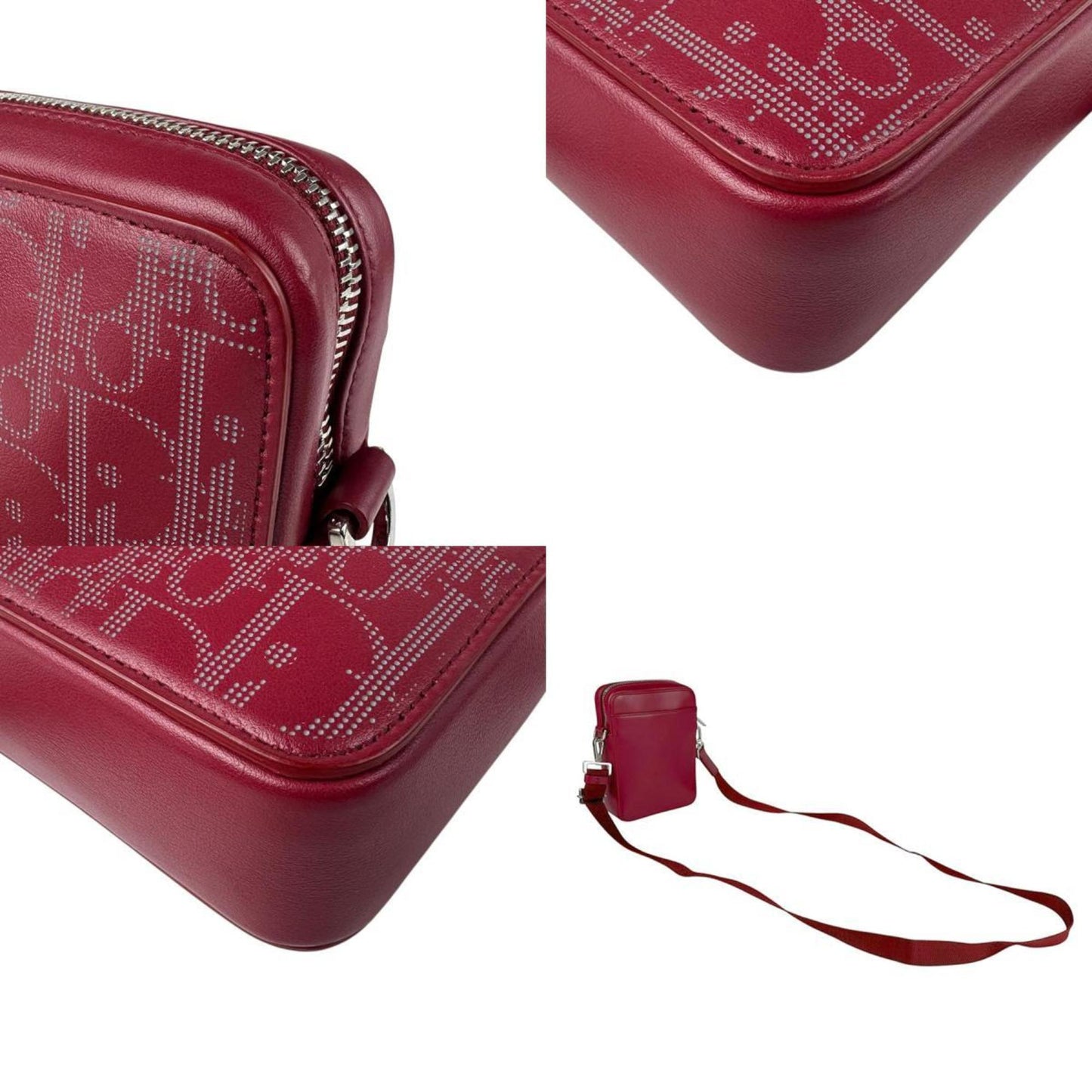 Christian Dior Red Color Leather Shoulder Bag Style 5