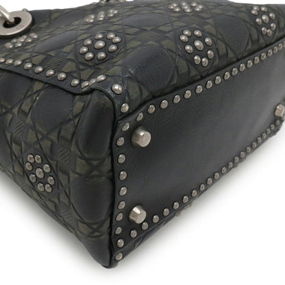 Christian Dior Black Khaki Leather Handbag Shoulder Bag
