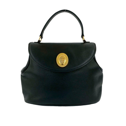 Christian Dior Black Leather Handbag Tote Bag Style 5