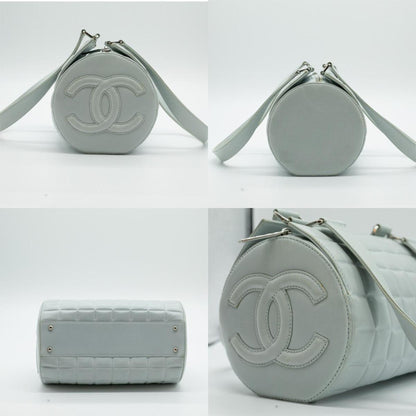 Chanel Leather Blue Silver Handbag