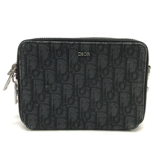 Christian Dior Navy Canvas Pouch Shoulder Bag