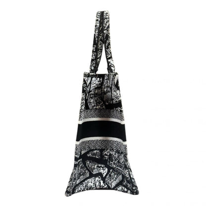 Christian Dior Black White Canvas Tote Bag