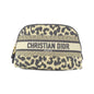Christian Dior Beige Black Canvas Pouch