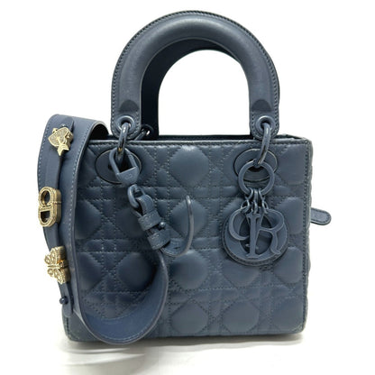 Christian Dior Blue Leather Handbag Shoulder Bag Leather