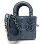 Christian Dior Blue Leather Handbag Shoulder Bag Leather