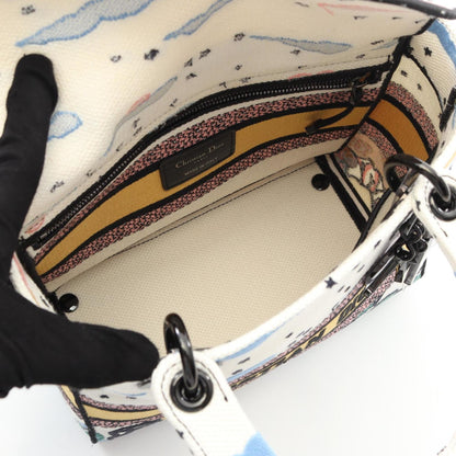 Christian Dior Multi-Color White Canvas Handbag Canvas