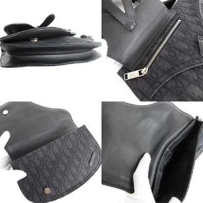Christian Dior Black Canvas Leather Sling Bag
