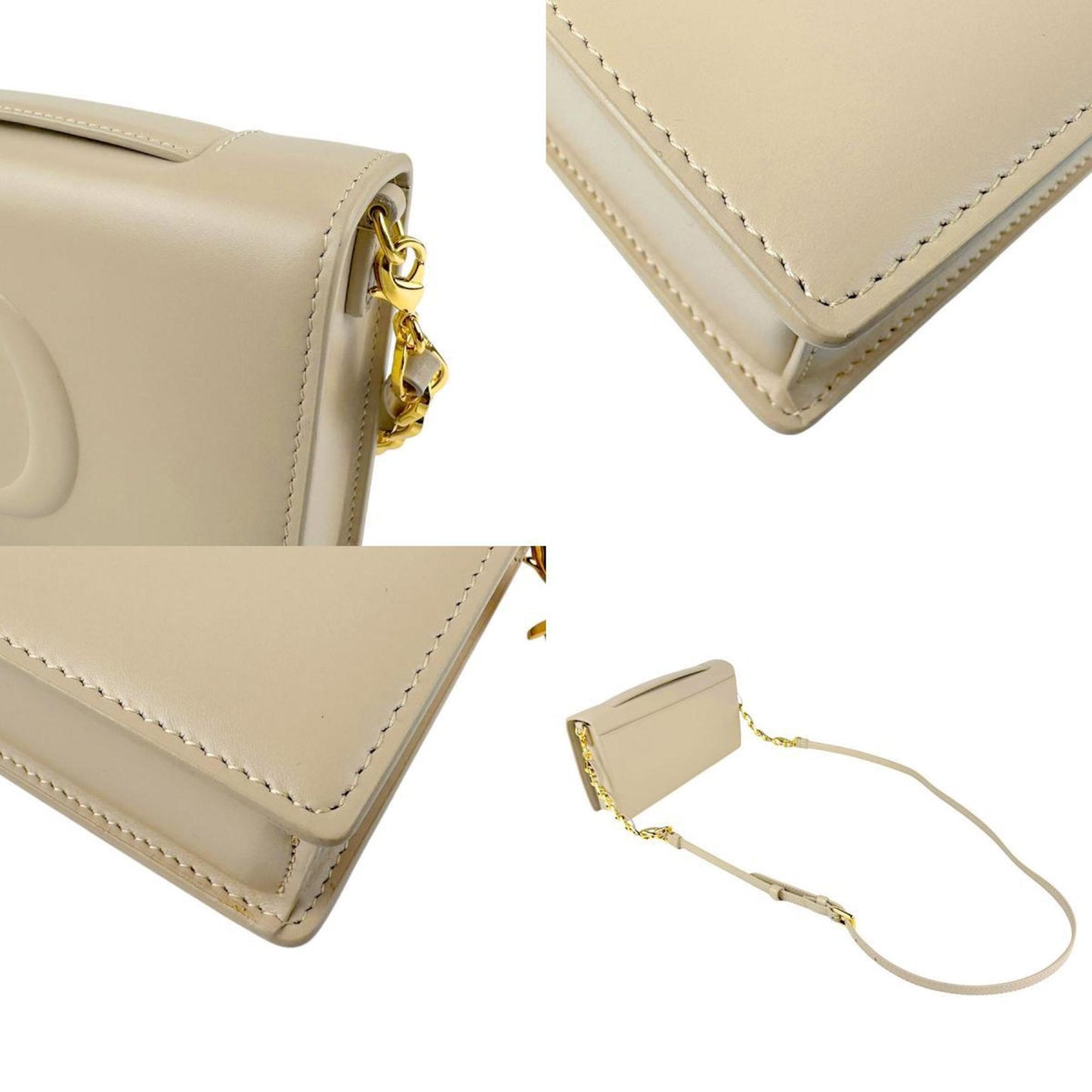 Christian Dior Beige Leather Shoulder Bag Leather