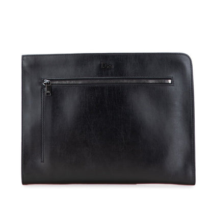 Christian Dior Black Leather Clutch Bag