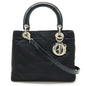 Christian Dior Black Nylon Leather Handbag Tote Bag
