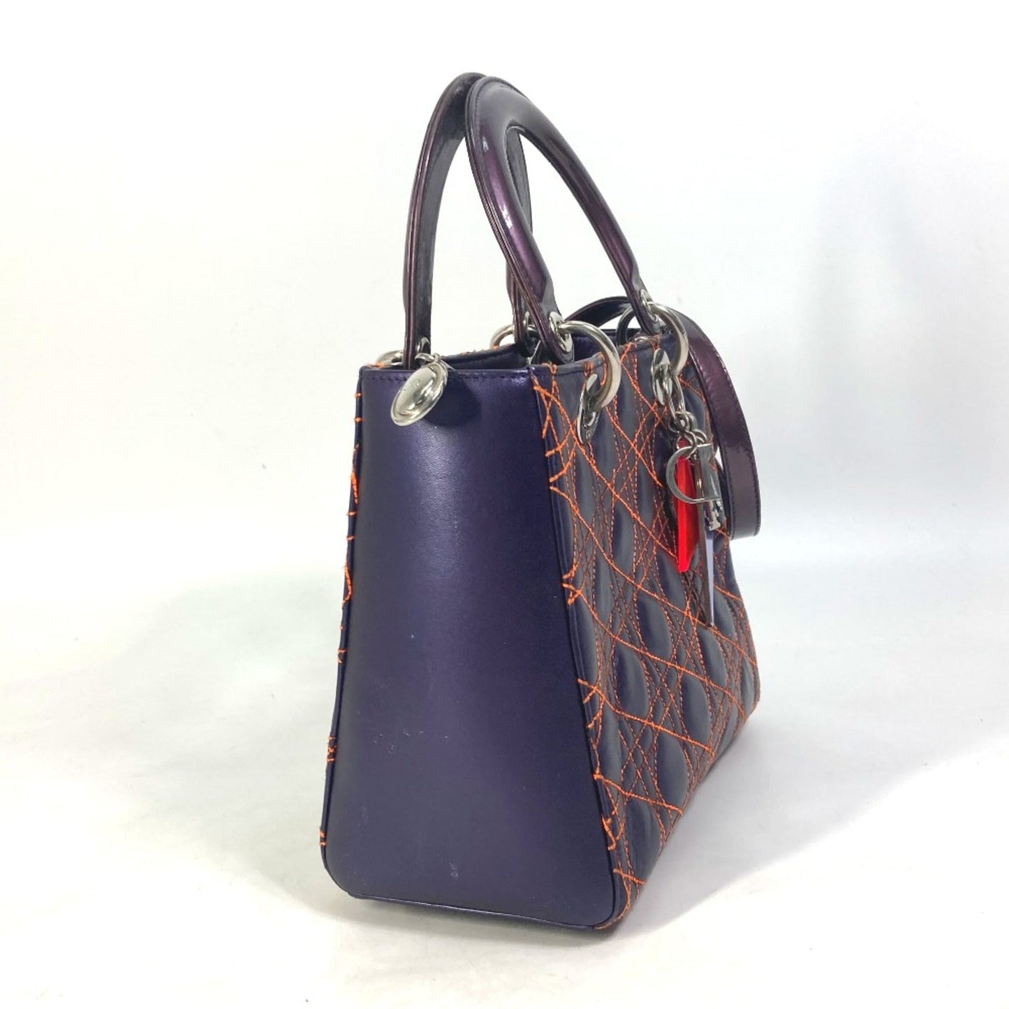 Christian Dior Purple Leather Handbag