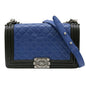 Chanel Boy Chanel Chain Shoulder Lambskin Blue Black Seal A67086