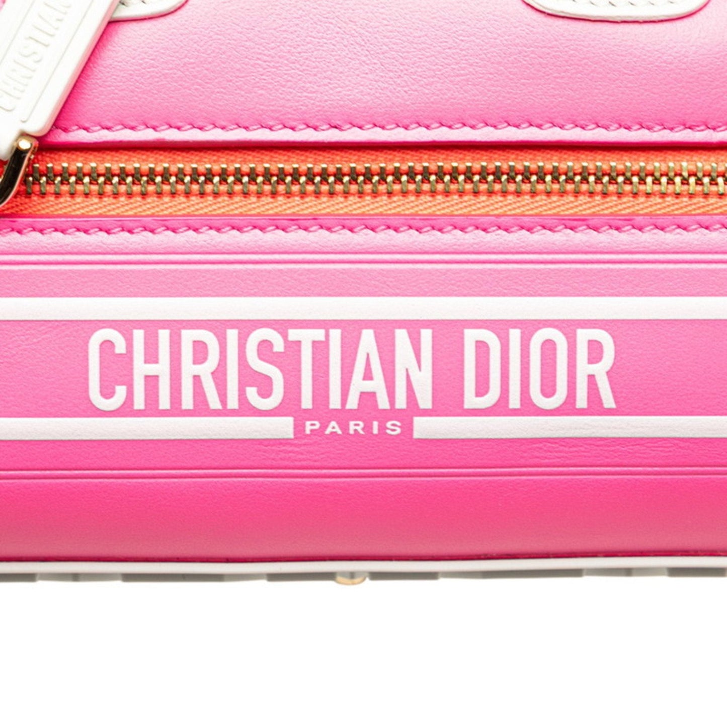 Christian Dior Pink White Leather Handbag