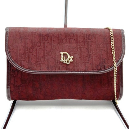 Christian Dior Red Color Canvas Pouch Shoulder Bag