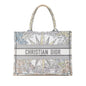 Christian Dior Multi-Color White Jacquard Tote Bag