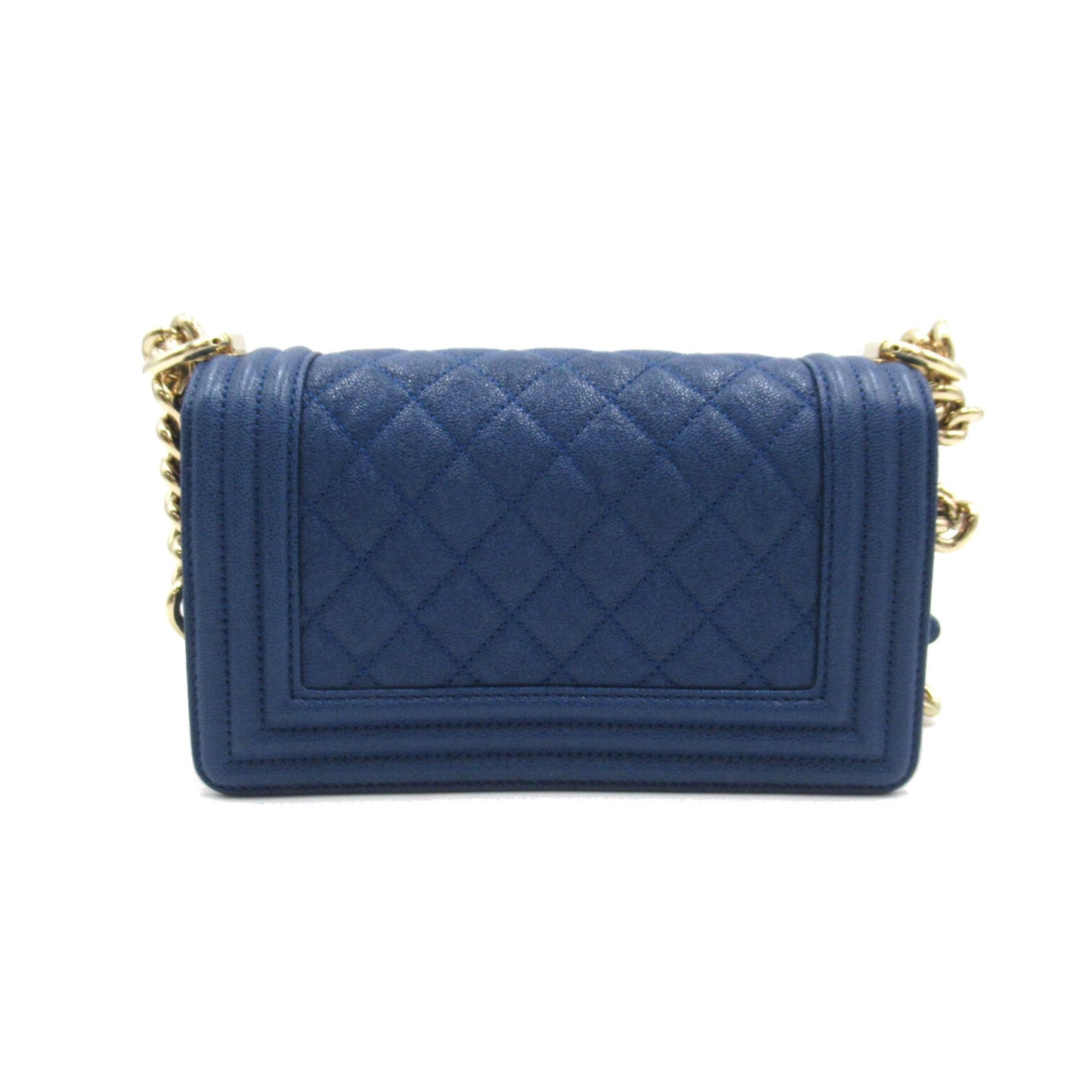 Chanel Boy Chanel ChainShoulder Blue Caviar Skin (Grained Calf) A676851