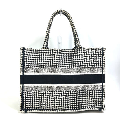 Christian Dior Black White Canvas Shoulder Bag Tote Bag Canvas