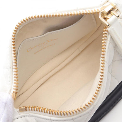 Christian Dior Navy White Leather Shoulder Bag Leather