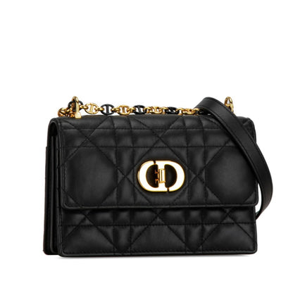 Christian Dior Black Leather Shoulder Bag Style 48