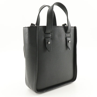 Christian Dior Black Leather Handbag Shoulder Bag Tote Bag Leather