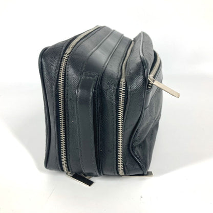 Christian Dior Black Leather Coated Canvas Clutch Bag Pouch