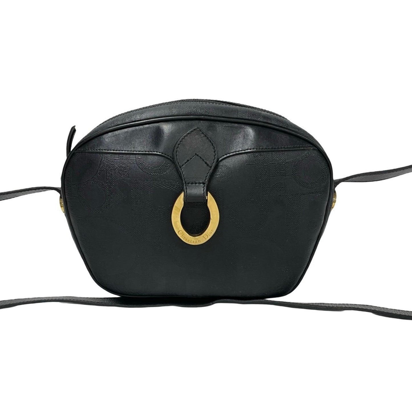 Christian Dior Black Leather Pvc Pochette Shoulder Bag Leather
